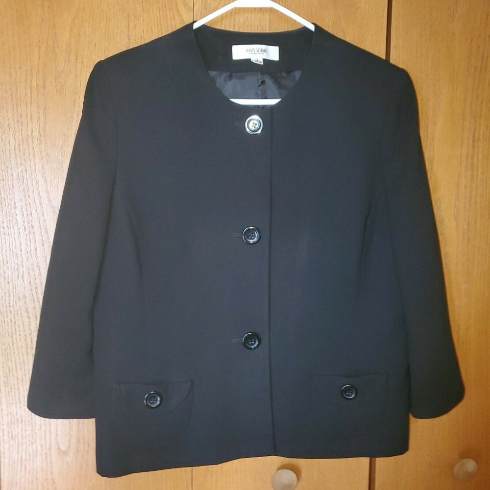 Jones Studio Separates Jacket/ Blazer Lined Size 16 Black